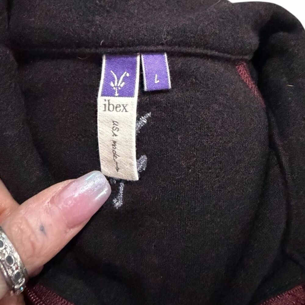 IBEX Men’s Burgundy Long Sleeve Merino Wool Base Layer Pullover Size Large - Picture 4 of 6